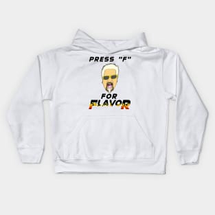 Press F for flavor spicy chef meme flames Kids Hoodie